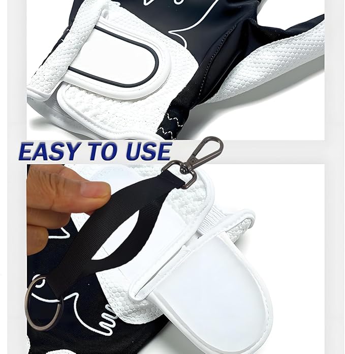 4PCS Golf Glove Grabber Holder,Glove Belt Keeper Strap, Stylish Glove Holder with Metal Clip and Keyring,Essential Golf Glove Accessories