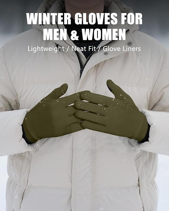 Aegend Lightweight Winter Gloves for Men Women, Warm Running Gloves Touchscreen Thermal Glove Liners for Cold Weather Driving, Cycling & Hiking, Non-Slip, Elastic Cuff, Stretchy, Durable