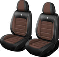 Leather Car Seat Covers for Volkswagen Golf SportWagen 2015-2019,Waterproof Soft Seat Covers,Interior Accessories Seat Covers Protector Airbag Compatible(2pcs Black&Coffee Standard)