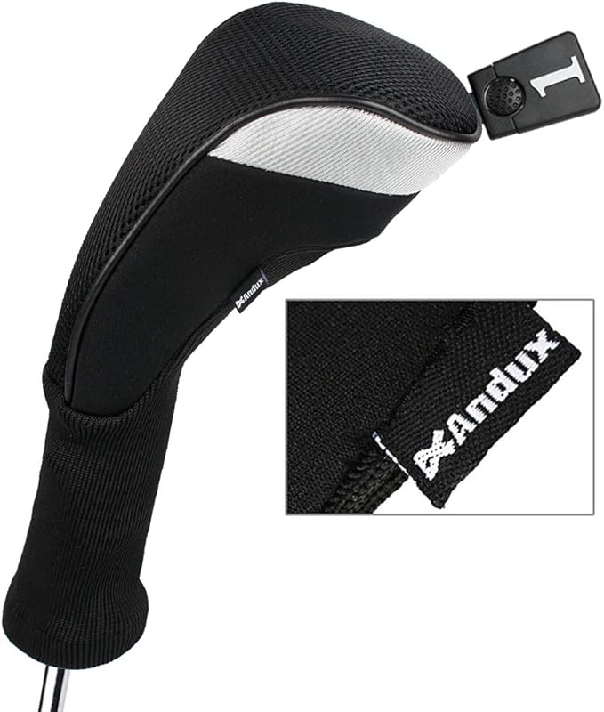 Andux 3pcs/Set Golf 460cc Driver Wood Club Head Covers Long Neck with No. Tags