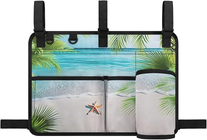 Beach Golf Cart Rear Seat Organizer Foldable Storage Bag for Club Car, Wheelchair and Walker
