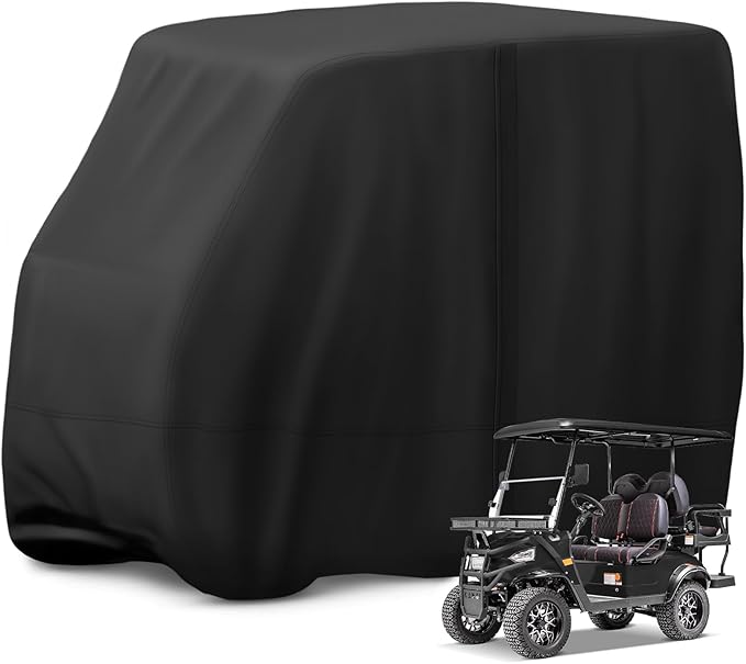 Golf Cart Cover,Waterproof Universal 4 Passenger Golf Cart Covers,Golf Cart Accessories for Outdoor Storage Protective - 118" L x 56" W x 83" H