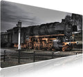 Wknoon. Extra Large Gaming Mouse Pad (31.5" x 11.8") with Durable Stitched Edges – Vintage Steam Locomotive Old Train at a Railway Station, Anti-Slip Base & Smooth Fabric Surface Extended XXL Desk Mat