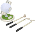 Golf Pen Holder Set, Elegant Simulation Zinc Alloy Clock Pen Container with 3 Pens for Office Desk Decor Father Gift Home Study Decoration