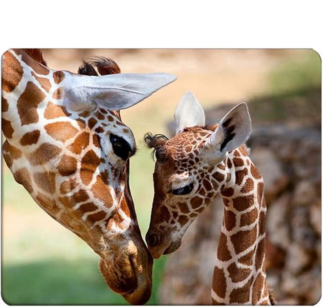 Giraffe Rectangle Gaming Mousepad Lovely Giraffe Mom and Baby Mouse Pad Mouse Mat for Computer Desk Laptop Office 9.5 X 7.9 Inch Non-Slip Rubber