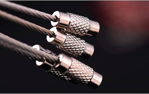 100pcs Stainless Steel Wire Keychains Aircraft Cable Cable Key Ring for Hanging ID Tags or Luggage Tags,6.3 inch 2mm
