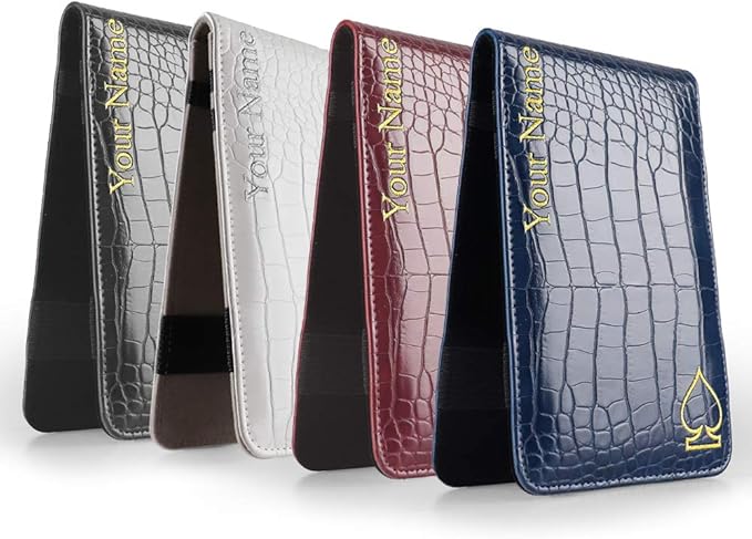 Craftsman Golf Crocodile Pattern Golf Scorecard Holder and Yardage Book Cover Case Protector Also Accept Custom Order with Your Name Stitched Customization Version