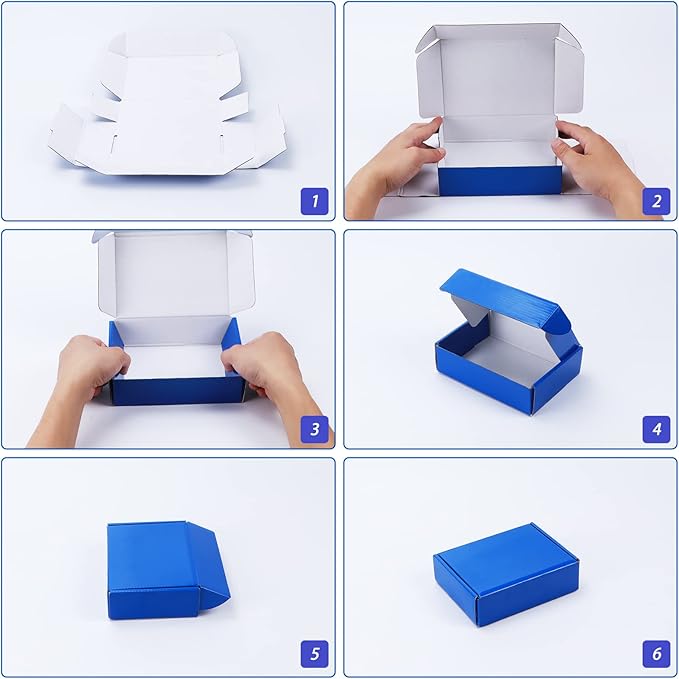 PHAREGE 12x9x4 inch Gift Shipping Boxes Bulk 20 Pack Blue, Tab Lock Tuck Top Mailing Boxes for Packaging Small Business, Medium Cardboard Mailer Boxes for Wrapping Present
