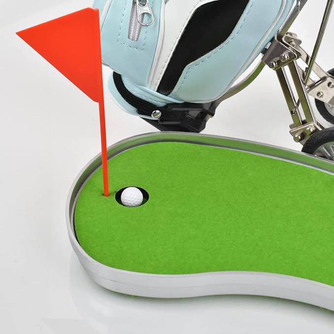 Dual-Purpose Creative Golf Pen Holder With 3 Club Pens - Office Desk Decoration, Souvenir Birthday Gift for Golfer Fans, Women and Men