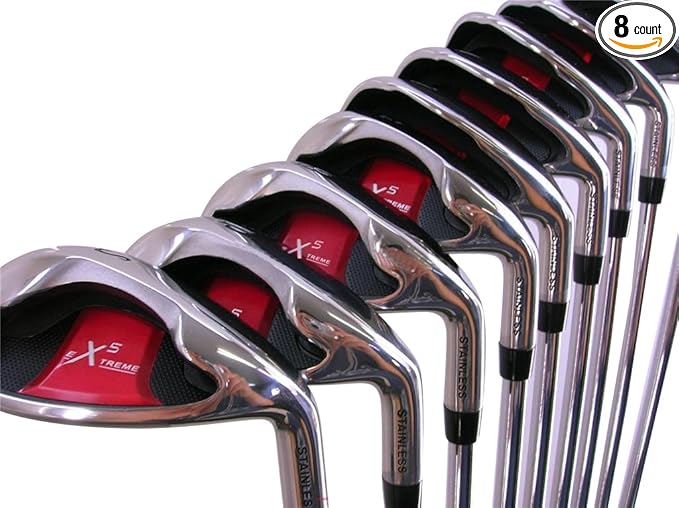 Extreme X5 Wide Sole iBRID Iron Set Complete 8-Piece Short Men's Iron Set (4-SW) Right Handed Regular Flex R Flex Club (Short Men - 5' to 5'4")