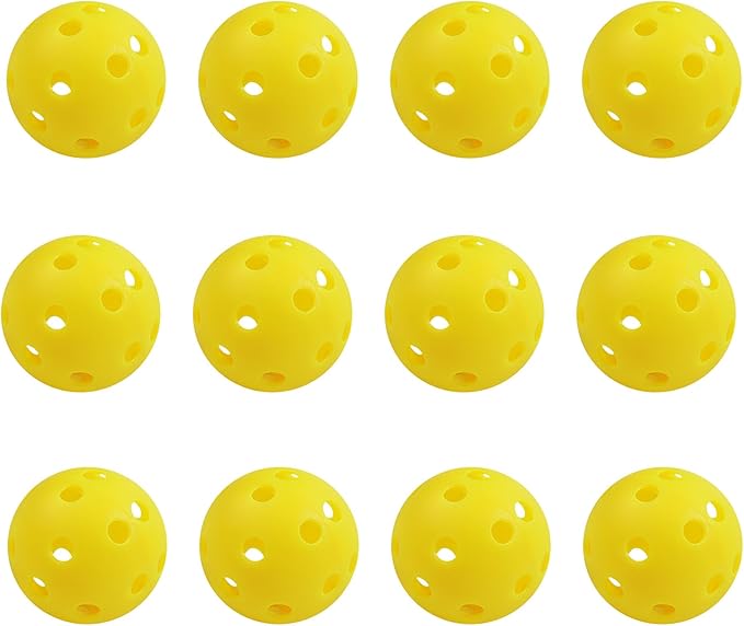 GSE Games & Sports Expert 12-Pack Practice Golf Balls, 40mm Limited Flight Plastic Soft Golf Balls, Airflow Hollow Training Golf Ball for Swing Practice (Several Colors Available)