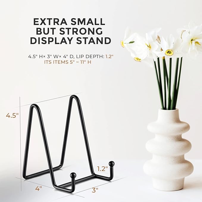 TR-LIFE 3 Pack 4.5 Inch Plate Stands for Display - Easel Holder Stand for Picture Frame, Decorative Platter, Book, Photo