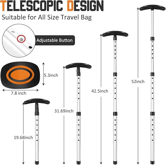 Portable Golf Travel Bag Support Pole, Umbrella Anti-Impact Support Cover Protector and Aluminum Alloy Rod, Golf Club Travel Bag Support System Protect Club