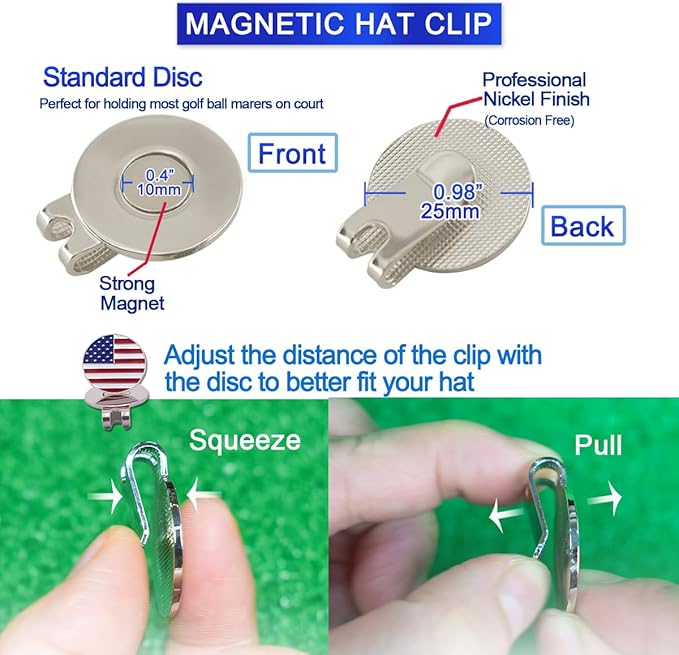 Golf Ball Markers with Magnetic Hat Clips Assorted Patterns Value Gift Set Mark Golf Divot Tool Accessories, Golf Ball Markers with Hat Clips Sets for Men Women Kids Gifts.