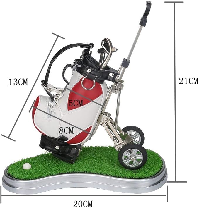 Golf Gift Golf Pens Holder, Golf Bag Holder with 3 Pieces Aluminum Pen Golf Bag Pencil Holder for Men