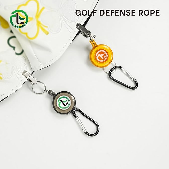 Golf Badge Reel Holder Retractable Cord Badge Holder Golf Gloves Clip Heavy Duty Telescopic Rope for Climbing,4pcs