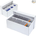 2 Pack Trading Card Storage Box - 2 Rows Graded Card Case holds 88 PSA Slab Cards, Cardboard Holder Organizer Boxes with Dividers for Sport Cards