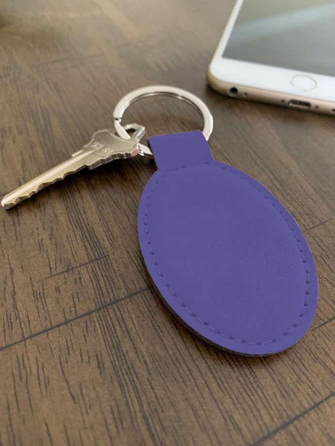 LaserGram Oval Keychain, Sunflowers, Personalized Engraving Included