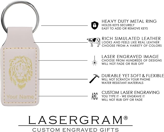 LaserGram Rectangle Keychain, Coat of Arms Germany, Personalized Engraving Included (White with Gold)