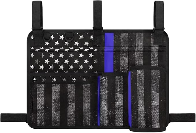 American Flag Golf Cart Bag, Golf Cart Rear Seat Organizer with Open Pockets for Golf Balls & Bottles