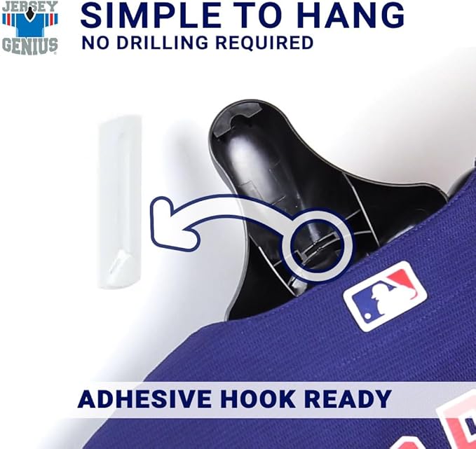 ChalkTalkSPORTS JerseyGenius Adjustable Jersey Display | 3 Pack | Shapes to Fit Any Sports Jersey | Jersey Hanger for Wall Display