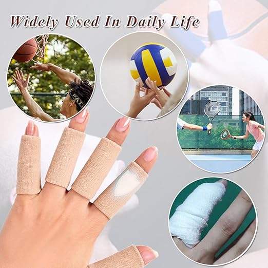 Finger Sleeves Protectors, 10Pcs Sport Finger Sleeves Elastic Thumb Brace Support for Basketball Golf Premium Fingers Sleeve for Arthritis Perfect for Relieving Pain (10pcs beige set)