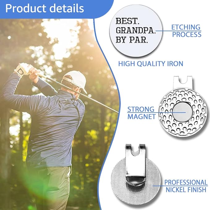 Men Golf Ball Marker with Magnetic Hat Clip, Funny Golf Accessories Gifts for Men, Novelty Birthday Gifts for Male Golfer Fan