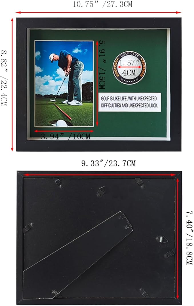 Golf Ball Case,Golf Ball Display Case,Golf Ball Holder Displaygolf Ball Display case Single,Golf Ball Holder Gift for Golf Enthusiasts,Golf Ball DisplayRackCabinet withGlass Door,with 4x6 Photo Frame