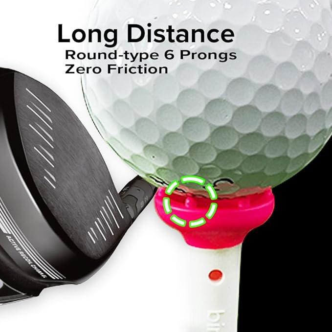 Big Easy Golf Tee Set – Magnetic Tee Keeper, 3.25" Tees with Height Adjust, Direction Guide, 6-Prong Low-Friction Head, Silicone Stopper – (15 pcs/1pack or 30pcs/1Pack), 3-Bright Colors