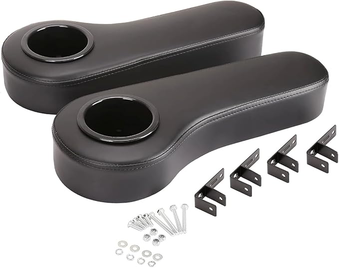 Golf Cart Rear Seat Arm Rests | No Drilling Required, Universal Arm Rest Fits on EZGO, Club Car, Yamaha Golf cart with Rear seat