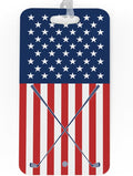 ChalkTalkSPORTS Golf Luggage & Bag Tag | USA Golfer | Custom Info on Back | Large