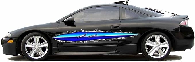 Ripped Metal Graphics Decal Set for Golf Carts, Fits EZGO, Club Car, Yamaha (Real Fire)