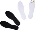 Happystep Cotton Terry Cloth Insoles, Barefoot Shoe Inserts, Sweat Absorption, Odor Control, Moisture-Wicking, Washable and Reusable, Zero Drop Shoe Insoles, 1 Pair Black and 1 Pair White (Women 5)