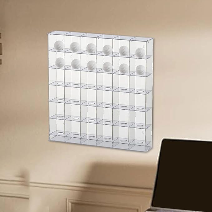 Acrylic Golf Ball Display Rack, Golfball Holder, Easy to Install Practical, Golfball Supplies Showcase Wall Mounted