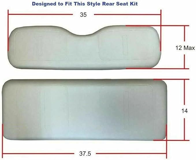 Huskey 4PCS Golf Cart Front/Rear Seat Covers for EZGO RXV 2008-UP G&E Models Custom Two-Tone Black Diamond Stitching with Black Piping, Marine Grade Vinyl Material, Staple on Design