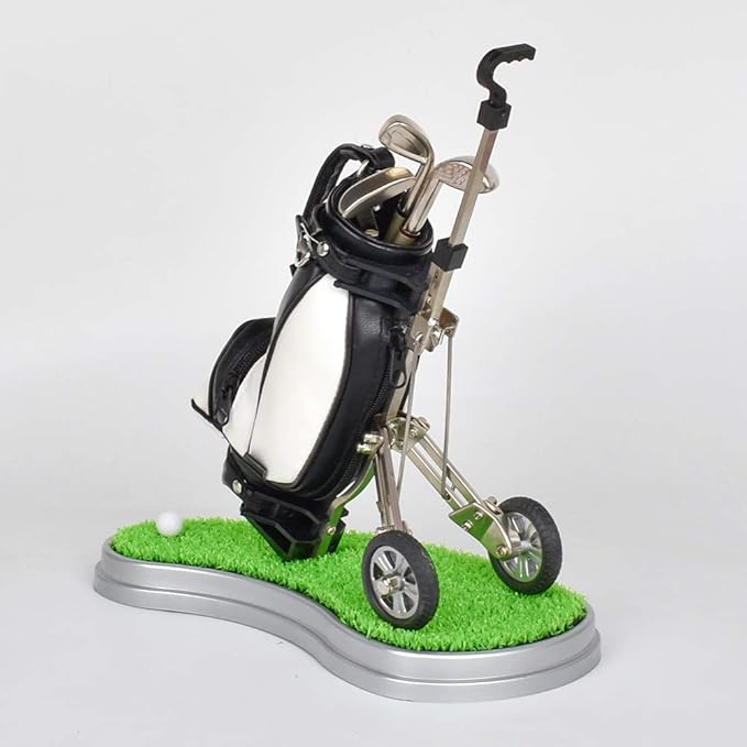 Golf Pen Holder with 3 Piece Pens Desktop Toys Decoration Entertainment Novelty Golf Pen