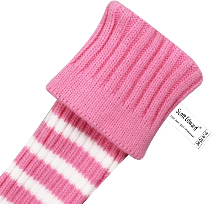 Scott Edward Golf Headcovers for Woods Set of 3 Fits Well Driver(460cc) Fairway Wood and Hybrid(UT) The Perfect Change for Golf Bag Classic Striped Style