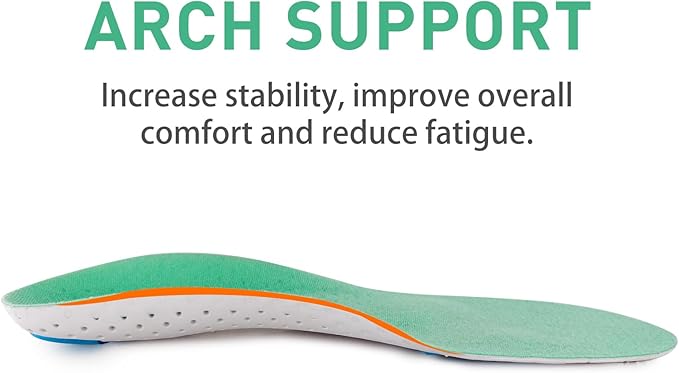 Insoles for Golf Men's Shoes Replacement, Footwear Inserts for Arch Support Inserts to Help Reduce Fatigue Cushion Shock Absorbing (Men 12-14)