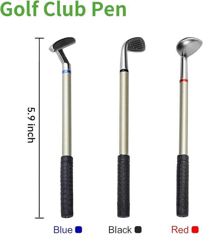 10L0L Golf Pen Holder 3 Club Pens Golf Cart, Mini Office Desk Decor, Funny Gifts for Men, Dad, Boss - Stocking Stuffers for Golfers on Birthday, Christmas, Fathers Day