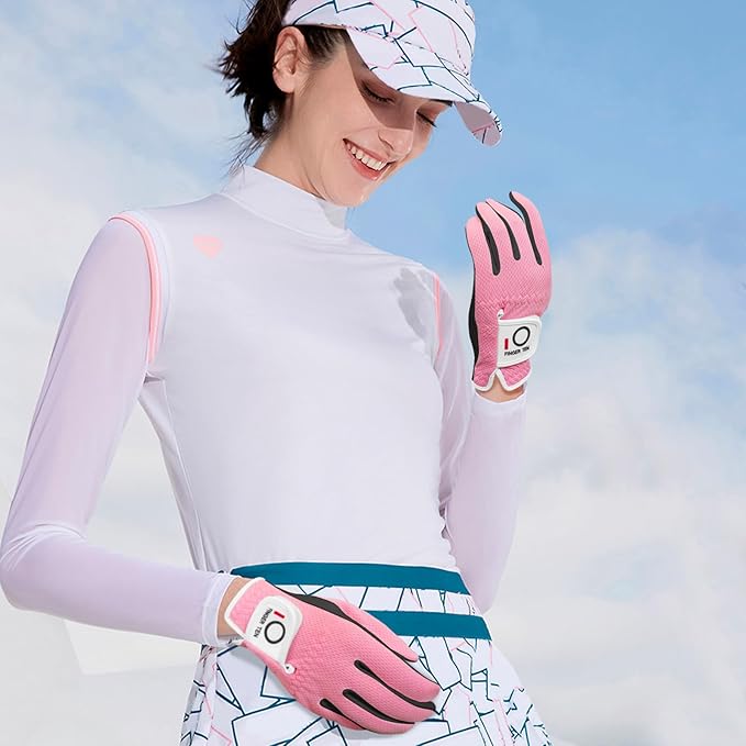 FINGER TEN Womens Golf Glove Right Handed Golfer Left Hand 1 Pack Golf Gloves Rain Grip Hot Wet All Weather Mesh for Women Girls Ladies Small Medium Large