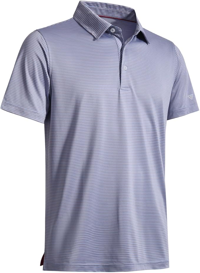 Golf Shirts for Men Dry Fit Short Sleeve Print Performance Moisture Wicking Polo Shirt