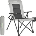 SUNNYFEEL Ergonomic High Back Camp Chair - 500lbs Heavy Duty Folding Chair, UV-Resistant Portable Camp Chair with Hard Armrests, Cup Holder＆ Bag for Outdoor, Basebal, Travel, Sports, Hiking, Fishing