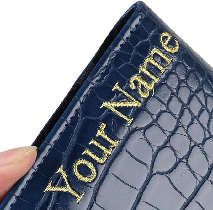 Craftsman Golf Crocodile Pattern Golf Scorecard Holder and Yardage Book Cover Case Protector Also Accept Custom Order with Your Name Stitched Customization Version
