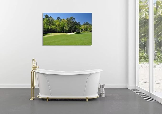 chenchenArt Augusta National Wall Art - Augusta Golf Course Wall Art for Living Room Bedroom Bathroom - Augusta Golf Course Picture Poster Canvas Prints Framed Ready to Hang(28''H x 44''W)