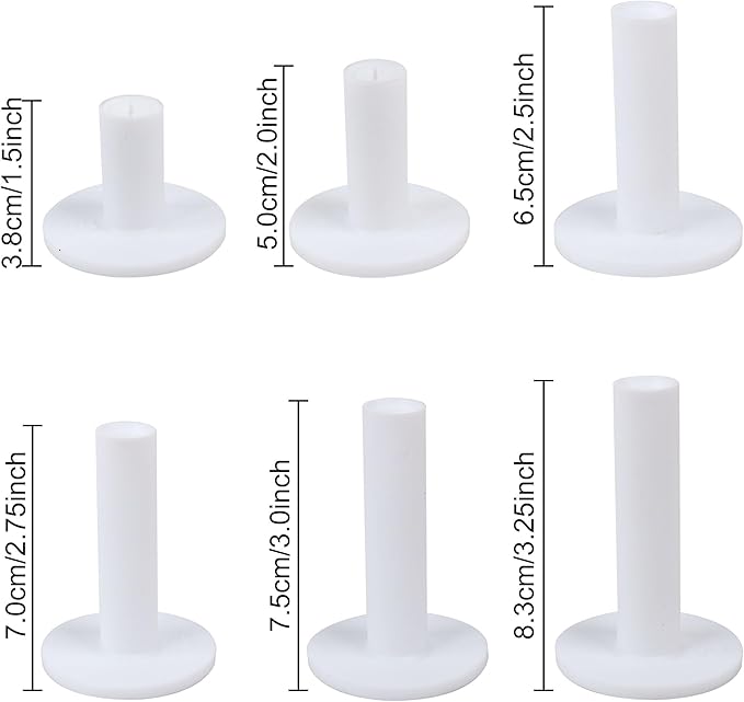 Premium Rubber Golf Tees for Mats Golf Tee Holder for Driving Range Simulator Hitting Mats and Outdoor Training 6 Sizes Rubber Tees & 6pcs 3-1/4 Tees (12 Pcs)