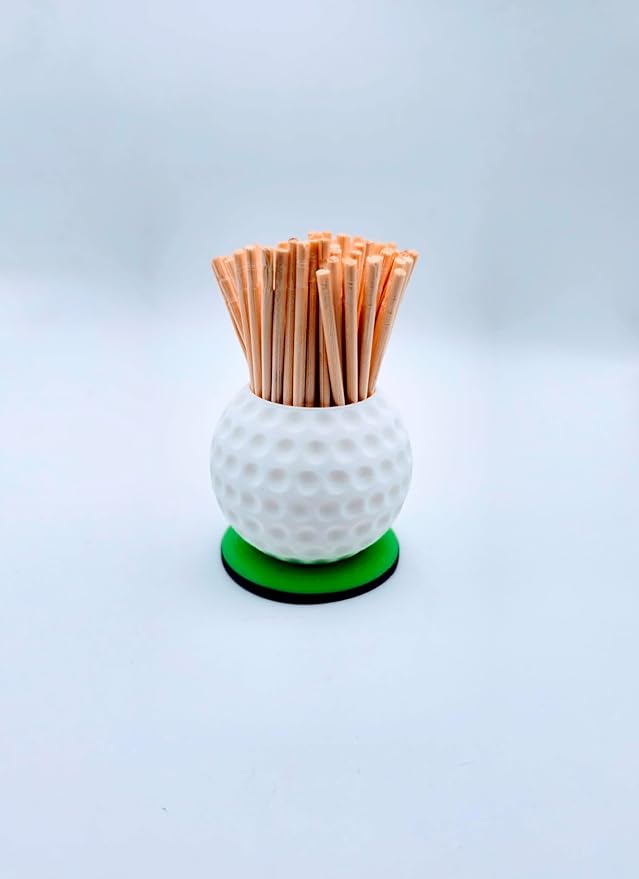 Golf Ball Toothpick Holder, Perfect for dad, the bar or scramble decorations. (Small)