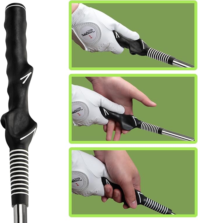 Retractable Golf Swing Training Aid, Golf Grip Trainer & Golf Swing Trainer for Warm-up, Right-Handed Golf Club for Indoor Practice, Golf Accessories - Strength & Tempo Training for Chipping Hitting