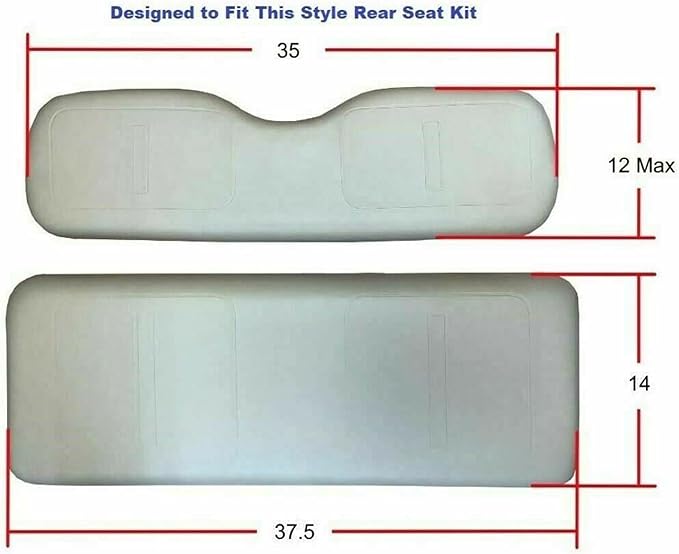 Huskey 4PCS Golf Cart Front/Rear Seat Covers for Club Car DS 2000.5 UP G&E Models Custom Two-Tone Black/Red Diamond Stitching with Red Piping, Marine Grade Vinyl Material, Staple on Design