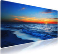 Wknoon. Extra Large Gaming & Office Mouse Pad (31.5" x 11.8") with Durable Stitched Edges – Sunset Glow Over The Blue Ocean Wave Scene, Anti-Slip Base & Smooth Fabric Surface Extended XXL Desk Mat