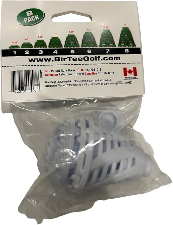 BirTee Golf Tees - PRO Speed Plus with Flexibility & Durability - 8 Pack. Indoor Golf Tees/Golf Simulator Tees/Winter Plastic Golf Tees